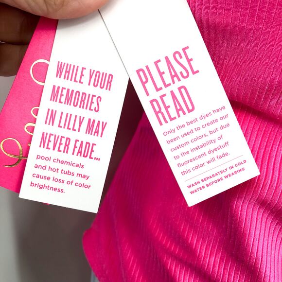 LILLY PULITZER Aemma Ruffle One-Piece Swimsuit Size 16 Roxie Pink Ribbed NWT - Picture 10 of 14